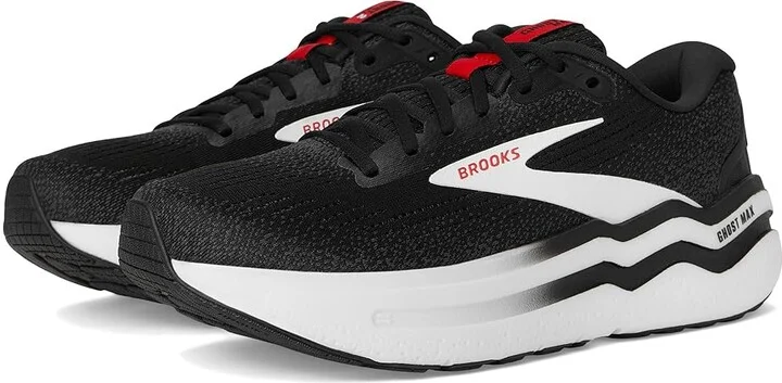 Brooks Ghost Max 2 Men's Running Shoes Black/White/Fiery Red : 11 D - Medium, Rubber