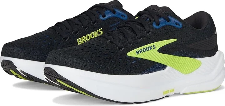 Brooks Ghost Max 3 Men's Running Shoes Black/Navy/Acid Lime : 7.5 EE - Wide, Textile