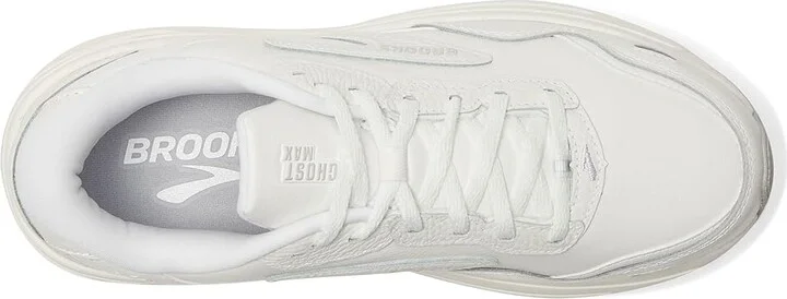 Brooks Ghost Max Leather Men's Walking Shoes White/White : 9 E - Wide - Image 2
