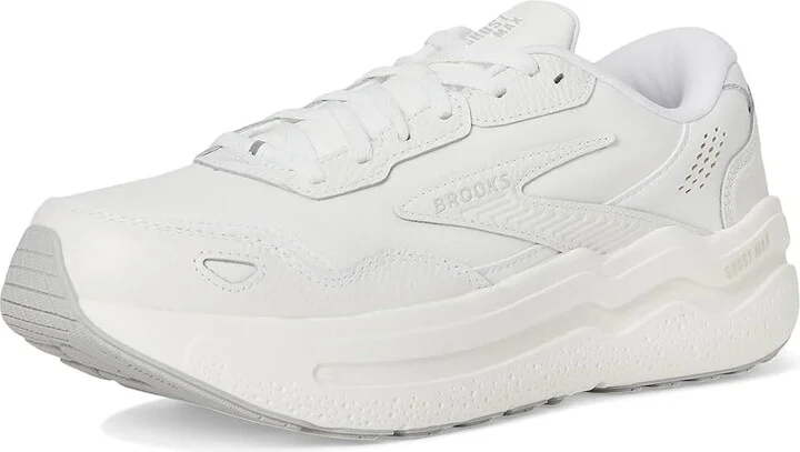 Brooks Ghost Max Leather Men's Walking Shoes White/White : 9 E - Wide - Image 5