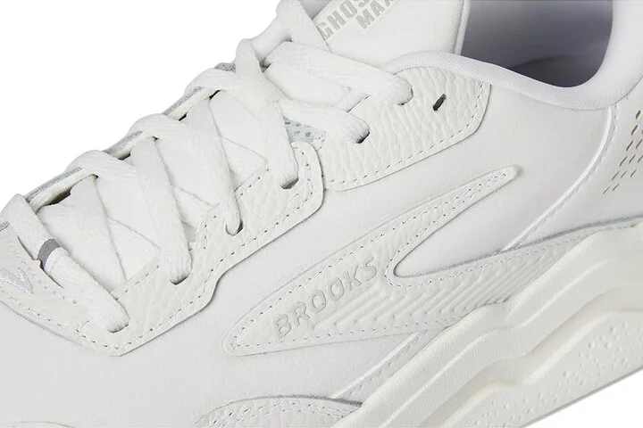 Brooks Ghost Max Leather Men's Walking Shoes White/White : 9 E - Wide - Image 7