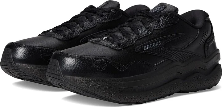 Brooks Ghost Max Leather Women's Walking Shoes Black/Black : 6.5 B - Medium, Leather/Rubber