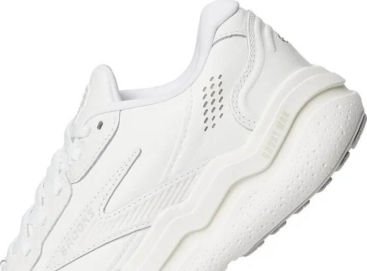 Brooks Ghost Max Leather Women's Walking Shoes White/White : 6 B - Medium, Leather/Rubber - Image 7