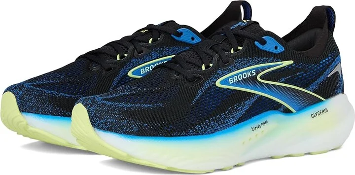 Brooks Glycerin 22 Men's Running Shoes Black/Cobalt/Neo Yellow : 10.5 E - Wide, Rubber
