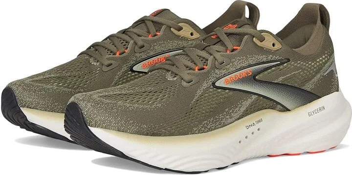 Brooks Glycerin 22 Men's Running Shoes Dusty Olive/Tea/Orange : 10 D - Medium, Rubber