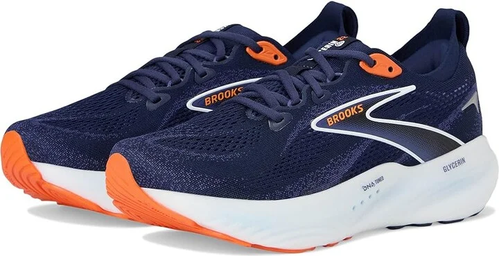 Brooks Glycerin 22 Men's Running Shoes Peacoat/Blue Ribbon/Orange : 12 D - Medium, Rubber