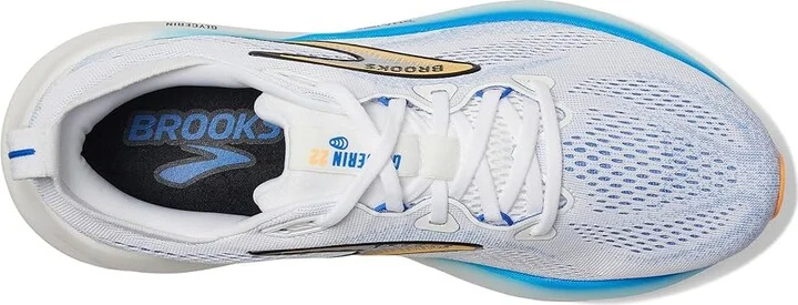 Brooks Glycerin 22 Men's Running Shoes White/Cobalt/Orange : 8 D - Medium, Rubber - Image 2