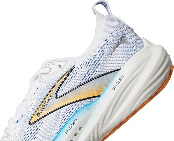 Brooks Glycerin 22 Men's Running Shoes White/Cobalt/Orange : 8 D - Medium, Rubber - Image 7
