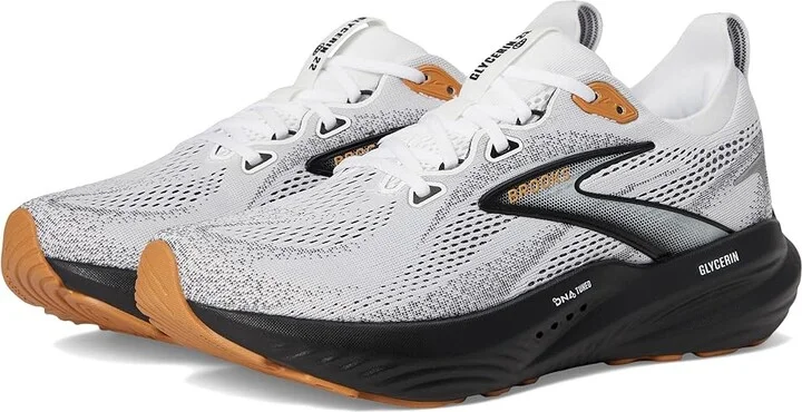 Brooks Glycerin 22 Men's Running Shoes White/Grey/Black : 8 EE - Wide, Rubber