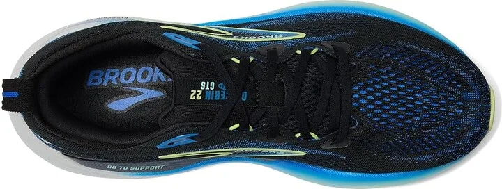 Brooks Glycerin GTS 22 Men's Running Shoes Black/Cobalt/Neo Yellow : 10.5 D - Medium, Synthetic - Image 2