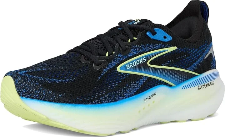 Brooks Glycerin GTS 22 Men's Running Shoes Black/Cobalt/Neo Yellow : 10.5 D - Medium, Synthetic - Image 5