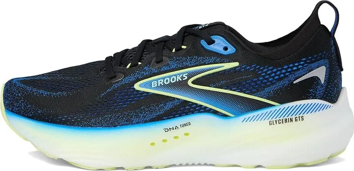 Brooks Glycerin GTS 22 Men's Running Shoes Black/Cobalt/Neo Yellow : 10.5 D - Medium, Synthetic - Image 6