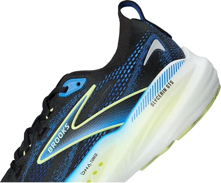 Brooks Glycerin GTS 22 Men's Running Shoes Black/Cobalt/Neo Yellow : 10.5 D - Medium, Synthetic - Image 7
