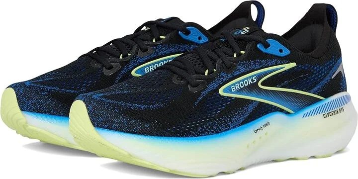 Brooks Glycerin GTS 22 Men's Running Shoes Black/Cobalt/Neo Yellow : 10.5 D - Medium, Synthetic