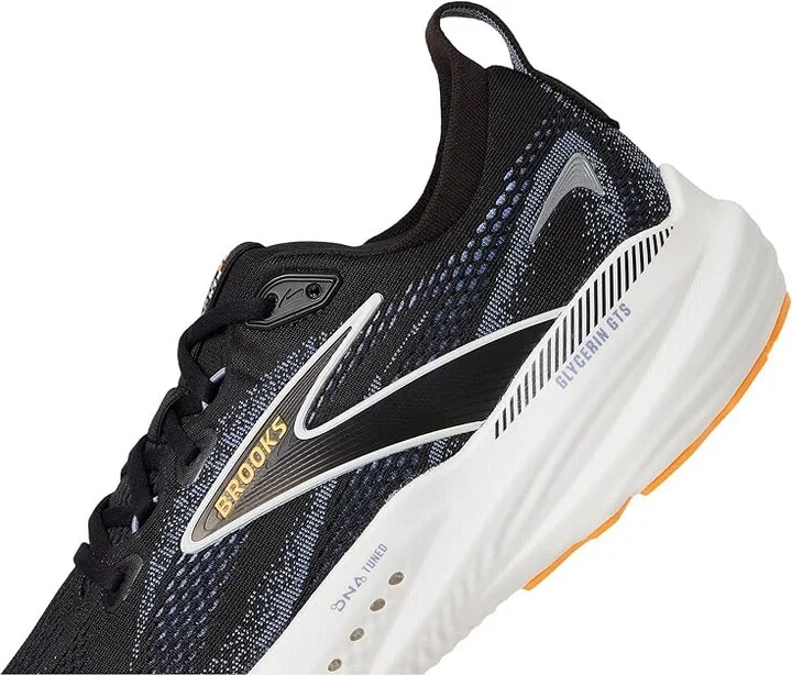 Brooks Glycerin GTS 22 Men's Running Shoes Black/Country Blue/Orange Pop : 12.5 D - Medium, Synthetic - Image 7