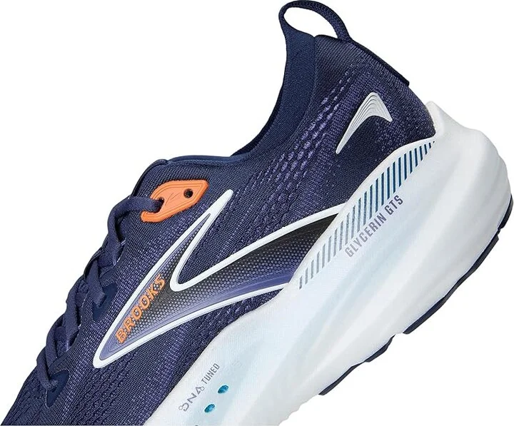 Brooks Glycerin GTS 22 Men's Running Shoes Peacoat/Blue Ribbon/Orange : 12 D - Medium, Synthetic - Image 7