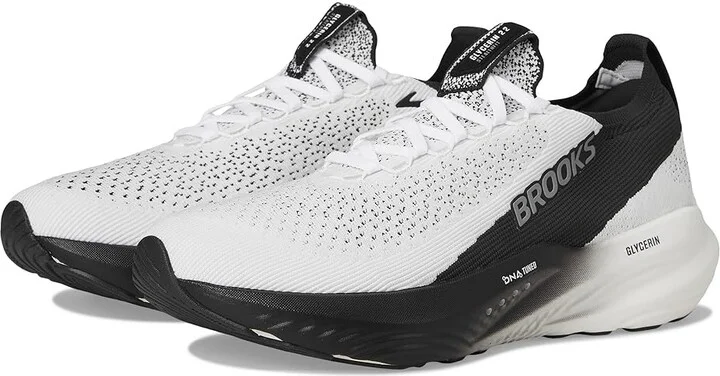 Brooks Glycerin StealthFit 22 Men's Running Shoes White/Grey/Black : 10 D - Medium, Synthetic