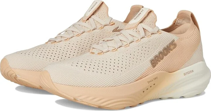 Brooks Glycerin StealthFit 22 Women's Running Shoes Almond Peach/Almond/Portabella : 6.5 B - Medium, Synthetic