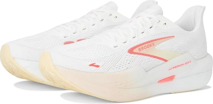 Brooks Hyperion Max 2 Women's Running Shoes White/Peach/Coral : 9 B - Medium, Rubber
