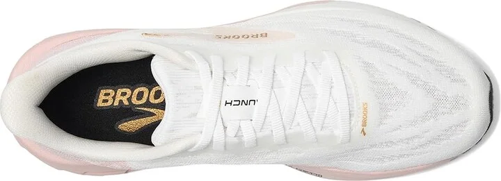 Brooks Launch 11 Women's Running Shoes White/Gold/Pink : 12 B - Medium, Synthetic - Image 2