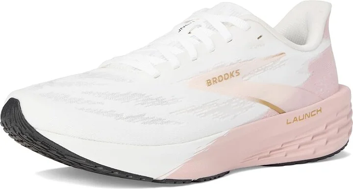 Brooks Launch 11 Women's Running Shoes White/Gold/Pink : 12 B - Medium, Synthetic - Image 5