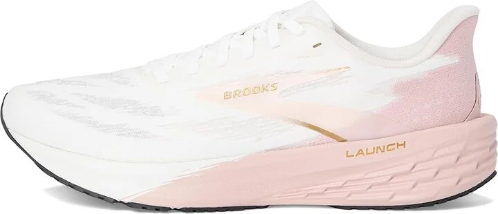 Brooks Launch 11 Women's Running Shoes White/Gold/Pink : 12 B - Medium, Synthetic - Image 6
