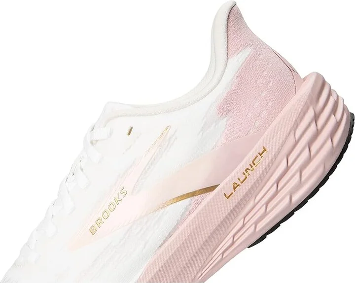 Brooks Launch 11 Women's Running Shoes White/Gold/Pink : 12 B - Medium, Synthetic - Image 7