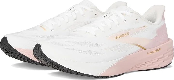 Brooks Launch 11 Women's Running Shoes White/Gold/Pink : 12 B - Medium, Synthetic