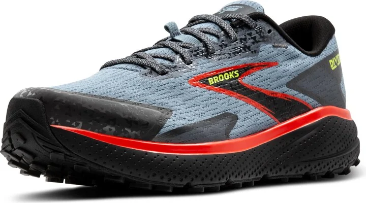 Brooks Men’s Divide 5 Trail Running Shoe - Citadel/Ebony/Lime - 11 Medium