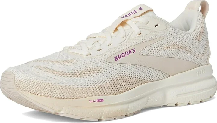 Brooks Trace 4 Women's Running Shoes Coconut Milk/Almond/Purple : 11.5 B - Medium, Rubber - Image 5