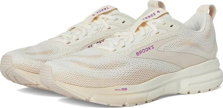 Brooks Trace 4 Women's Running Shoes Coconut Milk/Almond/Purple : 11.5 B - Medium, Rubber