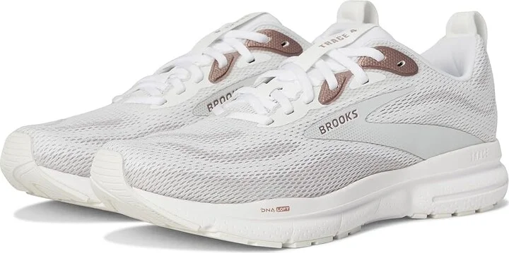Brooks Trace 4 Women's Running Shoes White/Oyster/Rose : 6 B - Medium, Rubber
