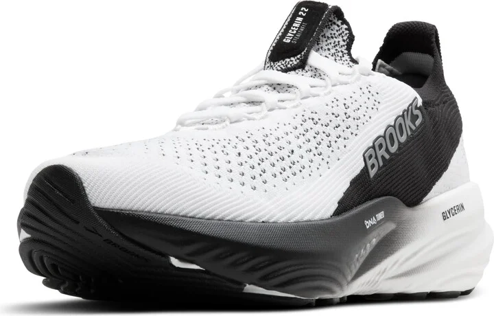 Brooks Women’s Glycerin Stealthfit 22 Neutral Running Shoe - White/Grey/Black - 10 Medium