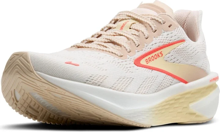 Brooks Women’s Hyperion 2 Neutral Running Shoe - White/Peach/Coral - 10.5 Medium