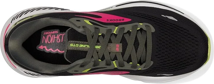 Brooks Women's Adrenaline GTS 23 Women's Shoes Black/Gunmetal/Sharp Green : 7 2A - Narrow, Synthetic - Image 2