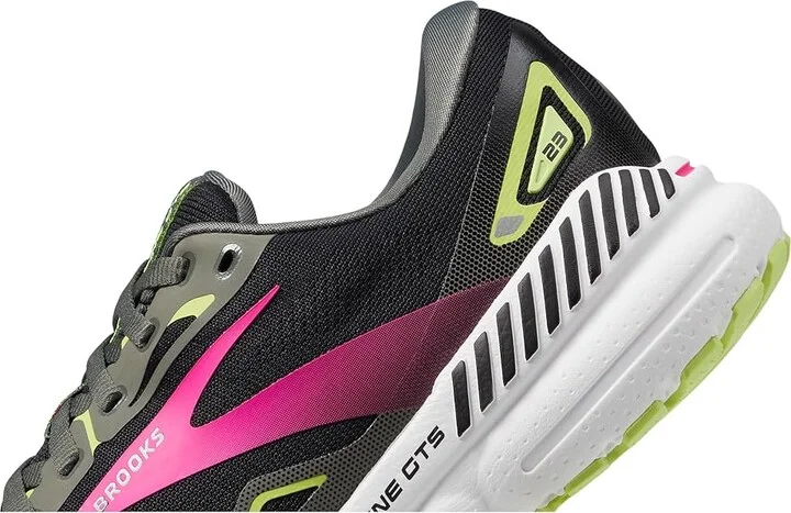 Brooks Women's Adrenaline GTS 23 Women's Shoes Black/Gunmetal/Sharp Green : 7 2A - Narrow, Synthetic - Image 4