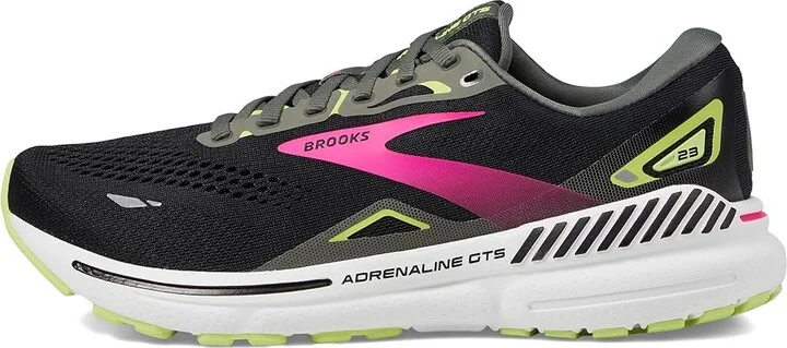 Brooks Women's Adrenaline GTS 23 Women's Shoes Black/Gunmetal/Sharp Green : 7 2A - Narrow, Synthetic - Image 5
