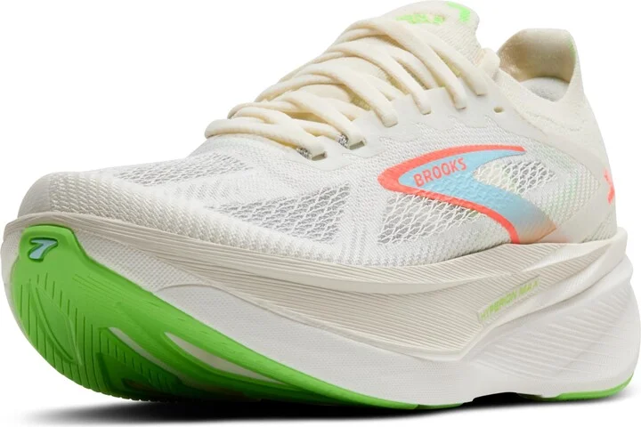 Brooks Women's Hyperion Max 3 Neutral Running Shoe - Coconut/Green Gecko/Pink Clay - 9 Medium