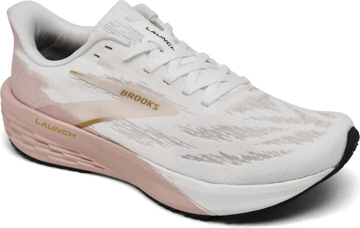Brooks Women's Launch 11 Running Sneakers from Finish Line - White, Gold, Pink
