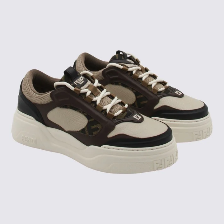 Brown And White Force Sneakers - Image 2