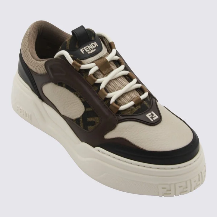Brown And White Force Sneakers - Image 4