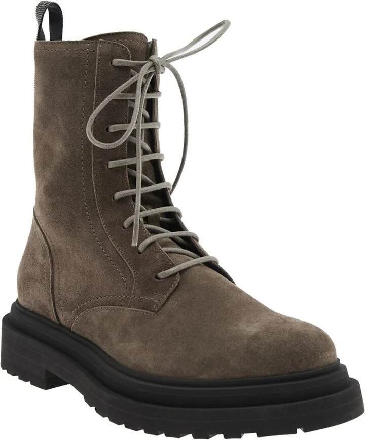 Brown Ankle Boots With Monil Detail On The Rear And Side Zip Closure In Leather Woman - Image 2