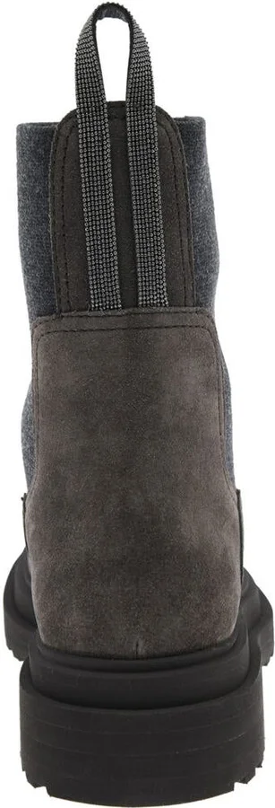 Brown Ankle Boots With Pull-Tab With Monil At The Heel In Suede Woman - Image 4