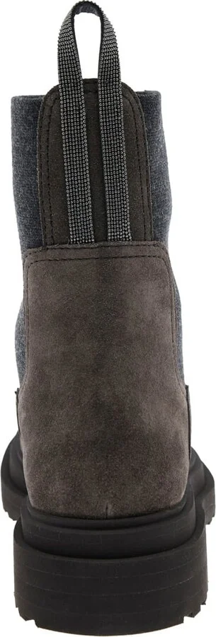 Brown Ankle Boots With Pull-tab With Monil At The Heel In Suede Woman - Image 4