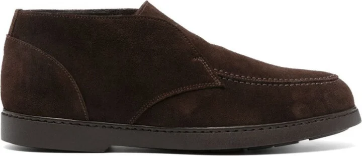 Brown Ankle Boots With Smooth Leather Finish
