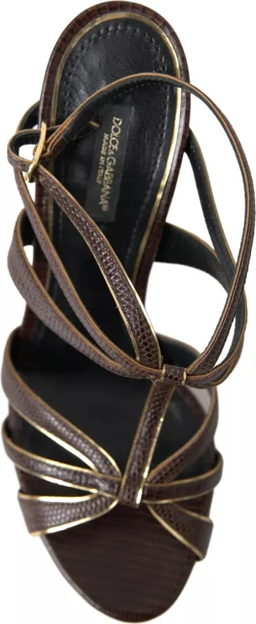 Brown Ankle Strap Stiletto Heels Sandals Women's Shoes (Pre-Owned) - Image 2