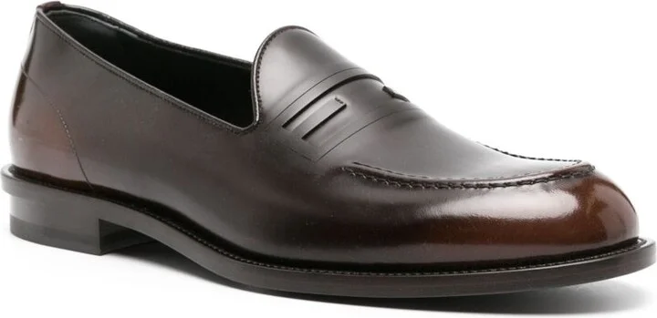Brown Baguette Leather Loafers - Image 2
