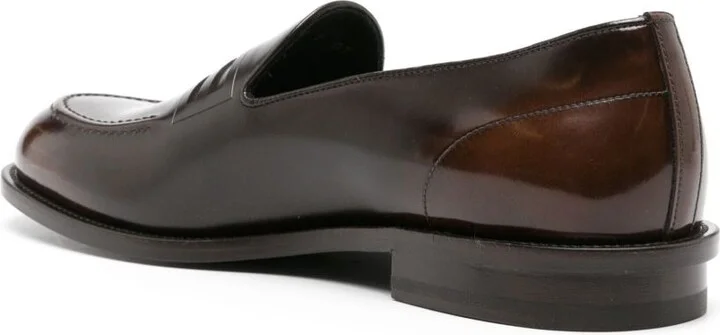 Brown Baguette Leather Loafers - Image 3