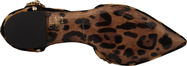 Brown Ballerina Embellished Leopard Print Women's Shoes - Image 6