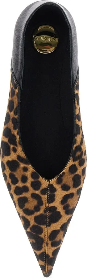 Brown Ballerinas With Leopard Motif And Foldable Buttress In Fabric Woman - Image 4